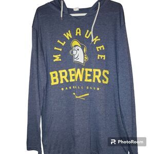 Milwaukee Brewers "Barrelman" Long Sleeve Lightweight Hoodie Shirt Size Medium